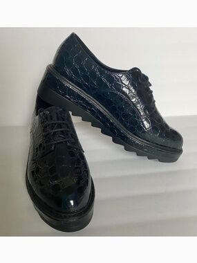 YOOX Faux Patent Leather Brogues Oxfords Sz 8